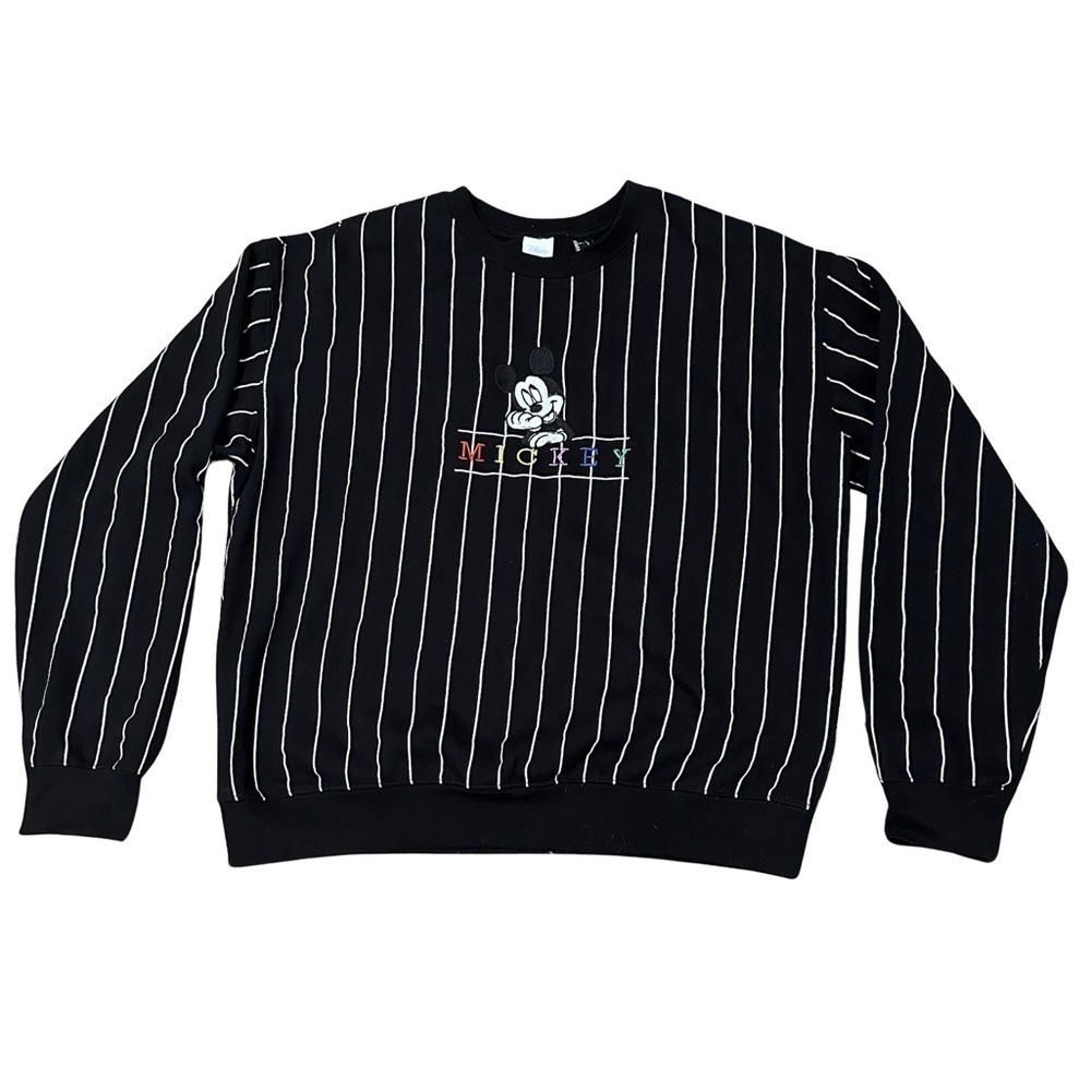 Disney Sweatshirt Black and White Mickey Mouse Size Large